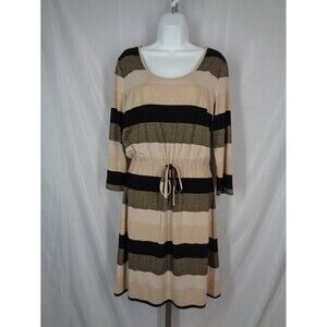 Ann Taylor Loft Stripe Metallic Drawstring Waist Dress Size Small New